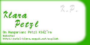 klara petzl business card